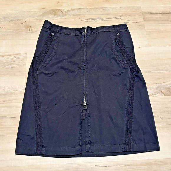Armani Exchange Women 6 Skirt A-line Full Front Zipper Black 90s Y2K - Picture 1 of 6